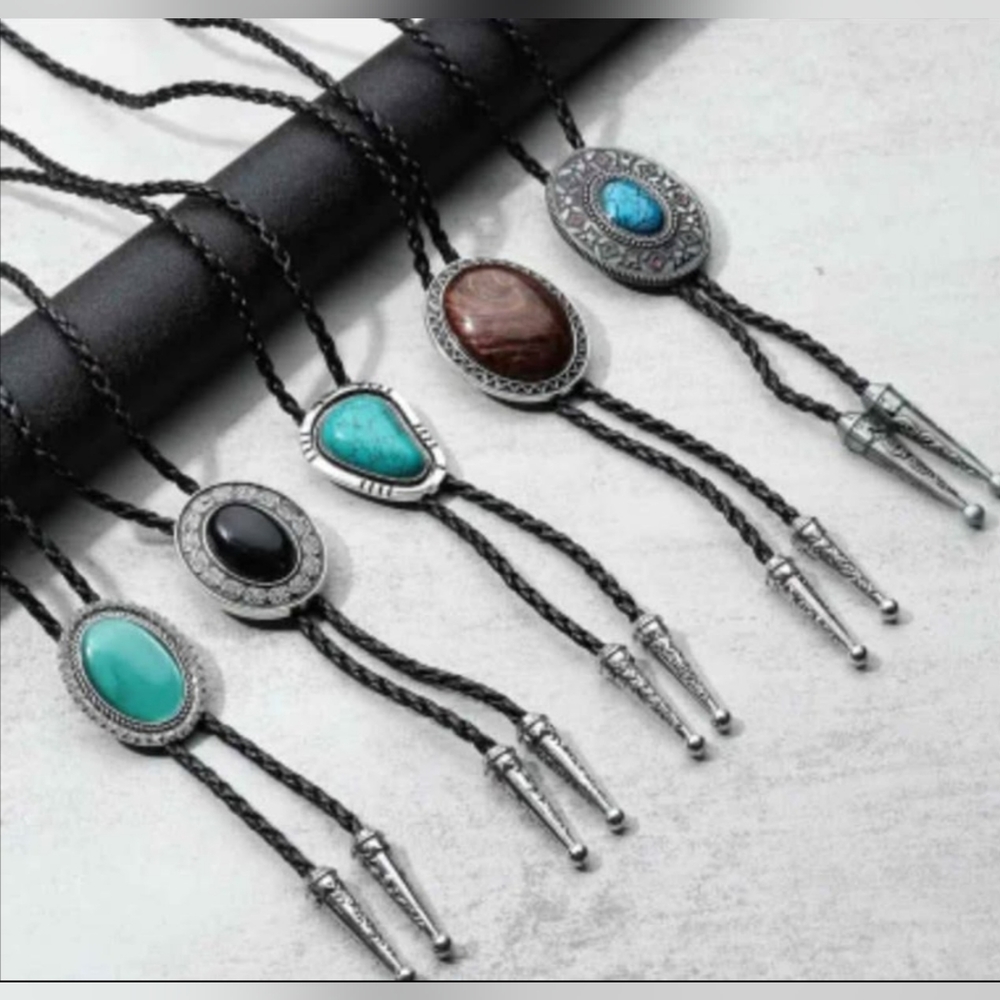 Beautiful New Set of 5 Western style Bolo ties